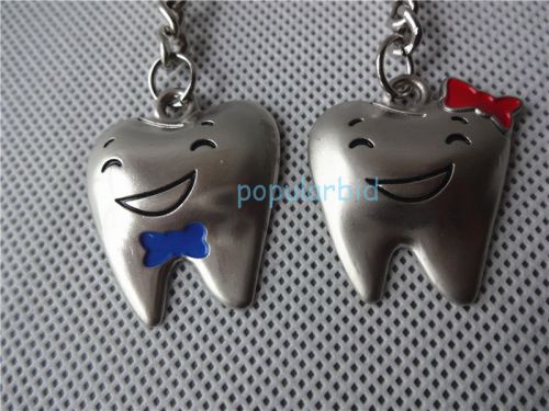 2pcs/One pair Dental Decorative Mini Couple Tooth Key Chain Mobile phone chain