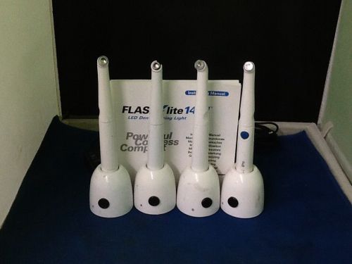 SET OF FOUR DISCUS FLASHLITE DENTAL WIRELESS CORDLESS LED CURING LIGHT