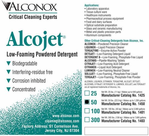 Alcojet Low Foaming Powdered Detergent,Alconox 1450  50 lb Box