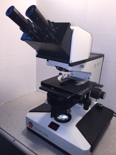 Leitz Diaplan Microscope With Pol Red Lettered Achr 0.90 S1.1 UKO Condenser
