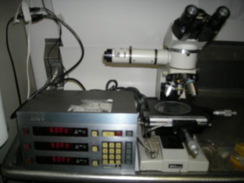 Nikon optiphoto microscope x,y,z sony sr-741 micrometer measurement table l55 for sale