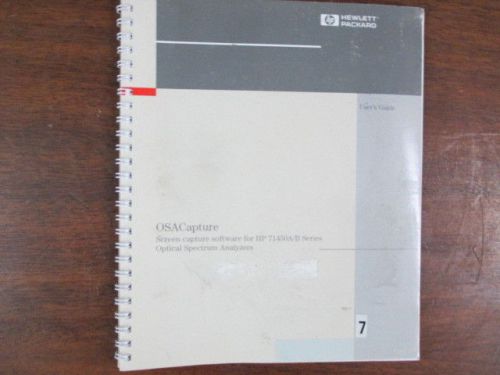 HP Users Guide Manual OSACapture 71450A 71450B Optical Spectrum Analyzer