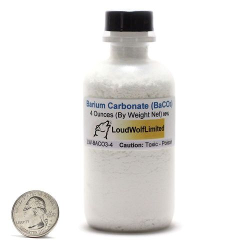 Barium Carbonate / Fine Powder / 4 Ounces / 99% Pure ACS Grade / SHIPS FAST