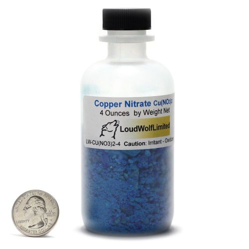 Copper nitrate / medium crystals / 4 ounces / 99% pure / acs grade / ships fast for sale