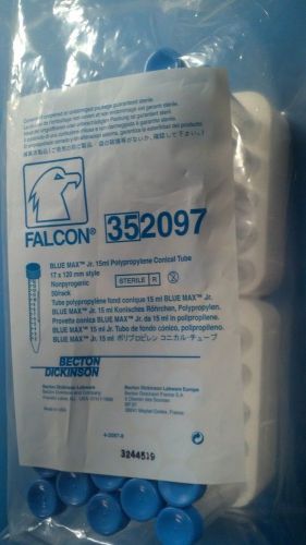 Falcon 352097 Blue Max Jr 15ml Polypropylene Conical Tube Partial Rack of 48