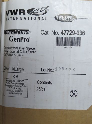 Genpro white breathable coverall xl # 47729-336 case/25. for sale