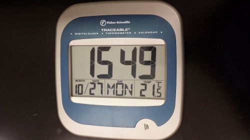 FisherBrand Traceable Jumbo Digital Calendar/Thermometer Wall Clock