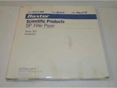 Baxter SP Filter Paper Cat F2217-385 Grade 363 Qualitative 38.5cm Box 0f 40