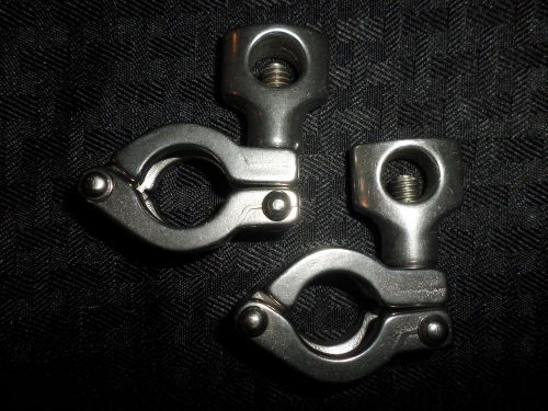 Lot of 2 sanitary clamp 1/2&#034;single pin heavy duty 304 stainless steel for sale