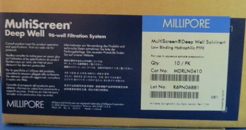 Millipore multiscreen solvinert deep well filter plates #mdrln0410 pk/10 for sale