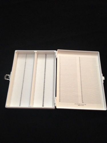 Microscope Slide Storage Case White Plastic Holds 100 Slides Excellent Condition