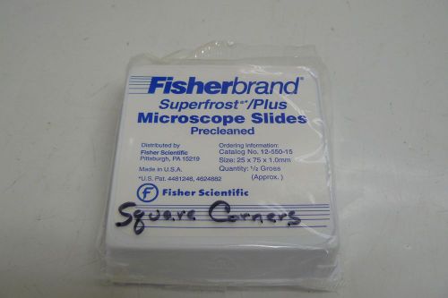 NEW FISHERBRAND 12-550-15 MICROSCOP SLIDES PRECLEANED 25 X 75 X 1.0MM