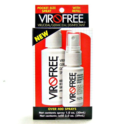 Virofree Virucidal Germicidal Disinfectant Spray 1 oz With 2 oz Refill