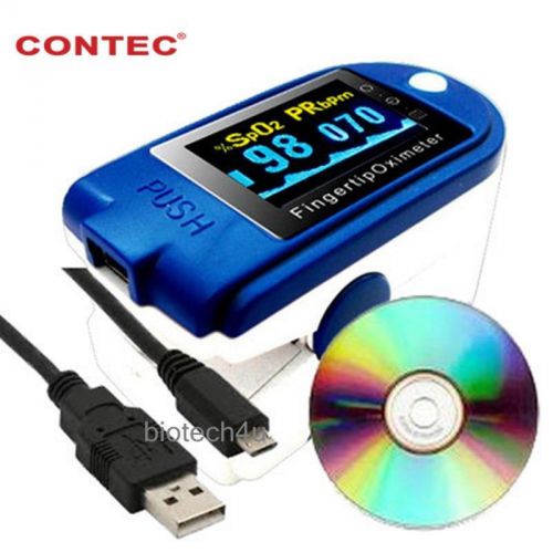 CMS50D+ Finger pulse Oximeter Blood Oxygen SpO2 Monitor with free software /USB