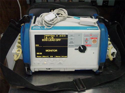 Zoll m series monitor biphasic, 12 lead ecg  aed analyze spo2 w paddles for sale
