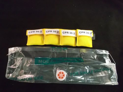 5 Yellow CPR Mask Keychain Face Shield key Chain Disposable imprinted CPR 30:2