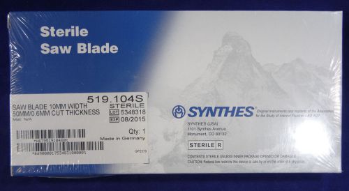 Synthes 519.104S Sterile Saw Blade 10mm