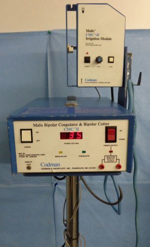 Codman Malis CMC II Bipolar Coagulator &amp; Cutter &amp; Irrigation Module w/Foot Pedal