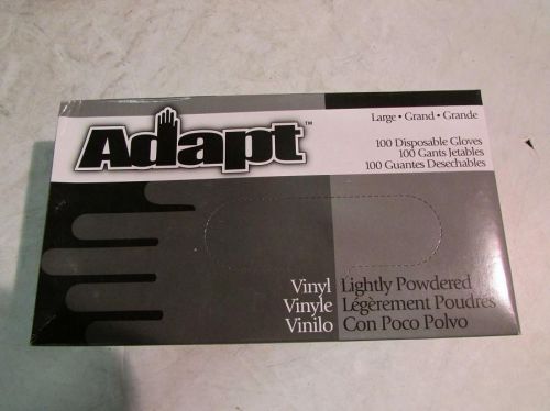 Lot of (9) Adapt ADAV-206 Vinyl Glove Large Semi-Clear 100PK