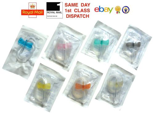 CHOICE OF 7 SIZES &amp; 1 50 100 BUTTERFLY CANNULA WINGS FAST &amp; FREE UK P&amp;P CHEAPEST