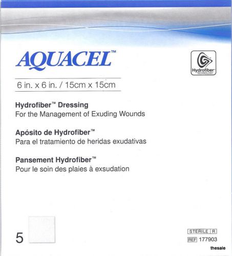 Brand New Box of 6x6&#034; Aquacel Hydrofiber Dressings Convatec #177903 Exp 07/2015