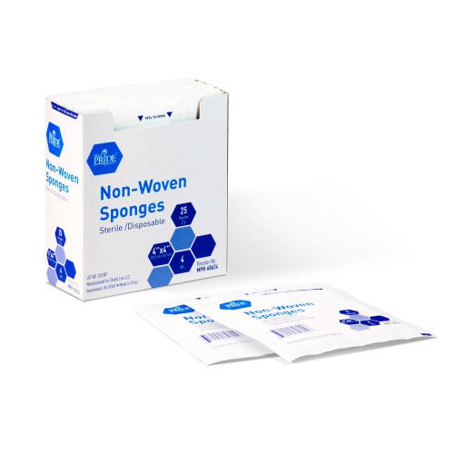 Non-Woven Sponges, Sterile, 4 Ply 2&#039;s - 4x4 - 25/Box