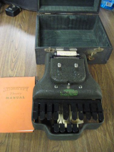 Vintage Stenograph Machine, Case and Shorthand book.