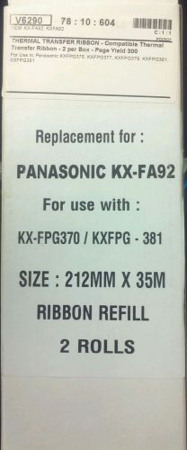 2 KX-FA92 Fax Refills for Panasonic KX-FG6550 KX-FP145