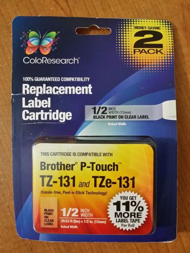 Coloresearch Brother p-Touch Replacement Label Cartridge 3/8&#034; TZ-221 TZe-221