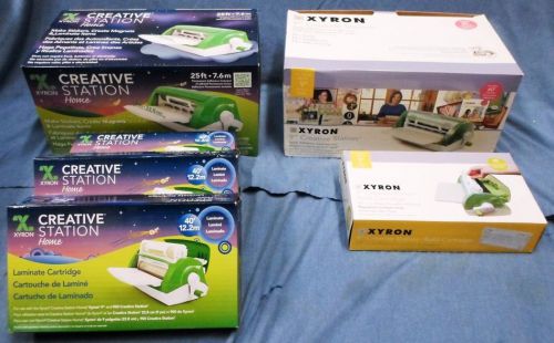 Lot of Xyron Creative Station Laminators: Home &amp; 9&#034; + Extra Cartridges NIB