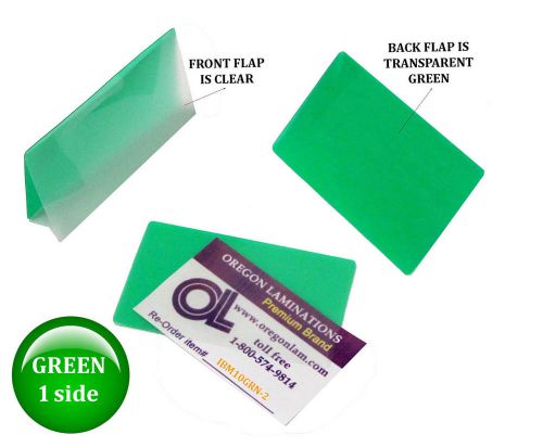 Qty 200 green/clear ibm card laminating pouches 2-5/16 x 3-1/4 for sale