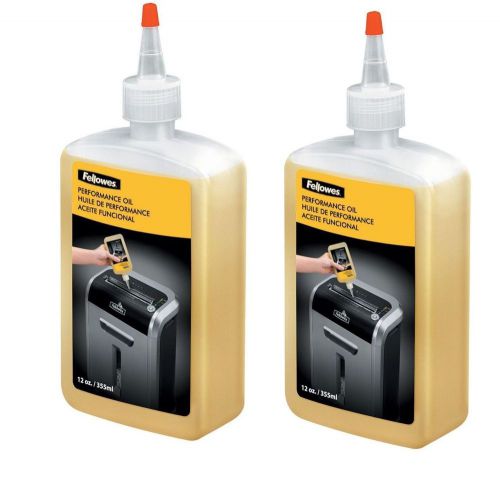 2 pk - Fellowes Shredder Oil, 12 oz. Bottle with Extension Nozzle Lubricant New