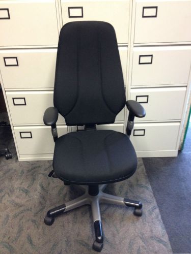 Black rh logic 4 ergonomic office chair fully loaded new fabric new arm pads for sale