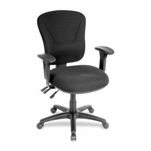 Lorell Mid-back Task Chair, 26-3/4&#034;x26&#034;x39-1/4&#034;-42&#034;, Black (LLR66128)