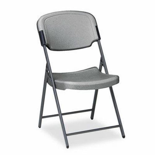 Iceberg rough n ready resin folding chair, steel frame, charcoal (ice64007) for sale