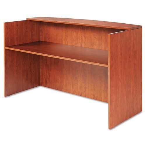 Medium cherry alera va327236mc valencia series reception desk with counter, 71w for sale