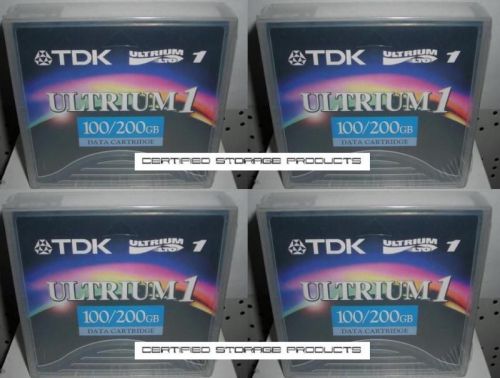 NEW 4/PK TDK D2404-100 LTO-1 200GB Ultrium 1 Data Tape