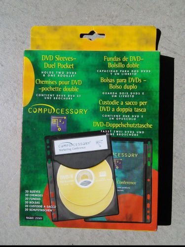 20 Dual DVD CD Blu-Ray Disk Sleeve / Sleeves with Title Print Booklet Pocket