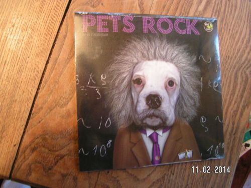 NEW 2015 PETS ROCK Mini Desk Calendar 7x7 Dogs &amp; Cats Humor