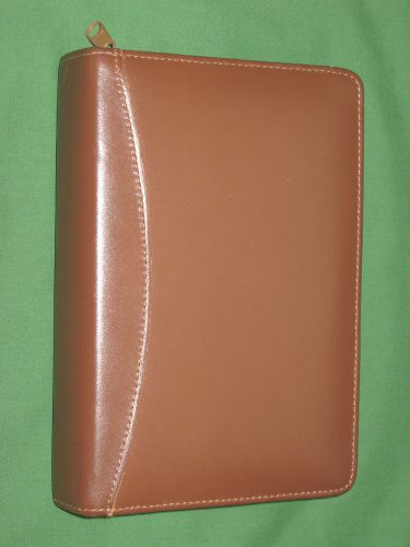 COMPACT 1.0&#034; Brown GENUINE LEATHER Day Runner Planner BINDER Franklin Covey 9088