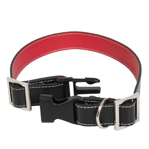 Royce Leather Small-Medium Dog Collar - Black-Red
