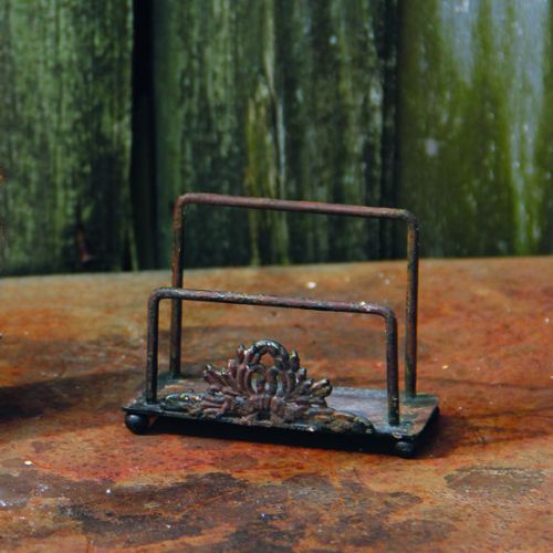 Vintage Style Metal Business Card Holder~Counter or Table Top