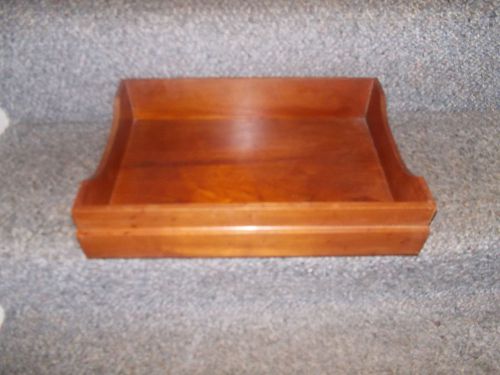 Vintage wooden oak desk tray mitered corner &amp; bottom moulding file paper storage for sale
