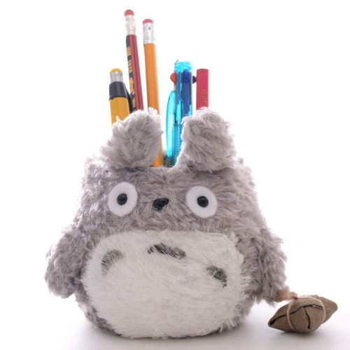 Cute japan my neighbor totoro grey pencil bag pen case stationery holder 4&#034;  new for sale