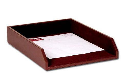 Dacasso Chocolate Brown Leather Letter Tray, Legal Size - For the Office