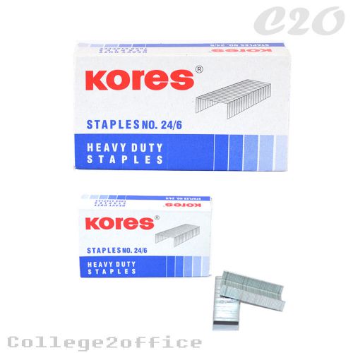 1 BOX Of KORES STAPLES 24/6 Pins Good Quality Metal 1000 Pins