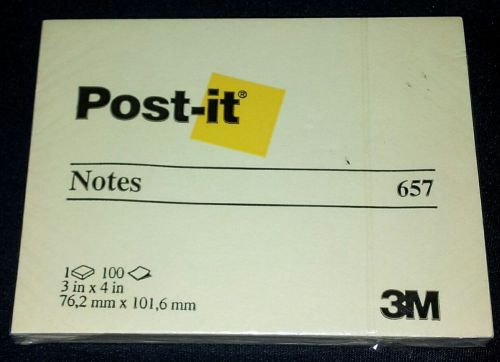 NEW! 1996 3M YELLOW POST-IT NOTES 657 RARE FOR MEXICO 100 SHEETS MADE IN FRANCE