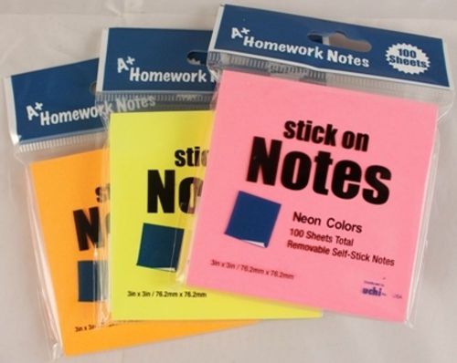 Sticky Notes - Neon Colors (Lot of 48)