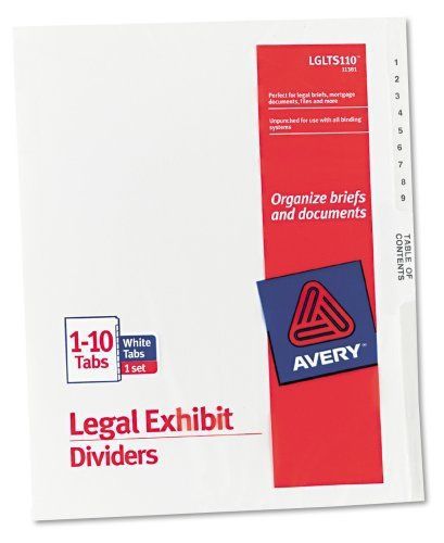 Avery Premium Collated Legal Dividers, Letter Size, 1-10 &amp; TOC - 4 SETS