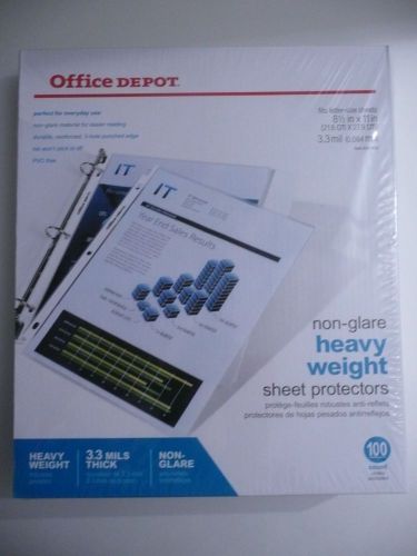 New Office Depot Heavyweight Sheet Protectors 100 per pack, Non-Glare